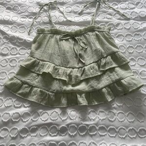 Blu Pepper Light Green Ruffled Camisole